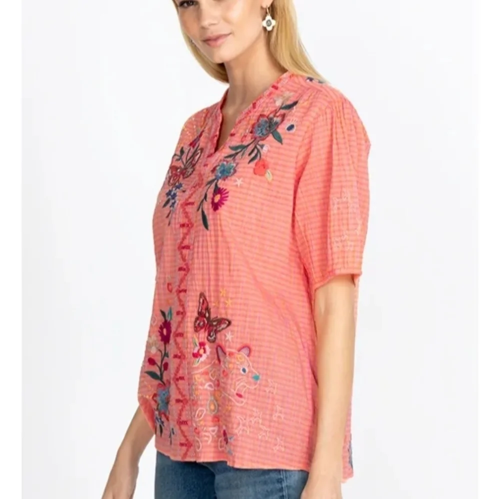 Johnny Was Olinda Puff Sleeve Effortless Blouse